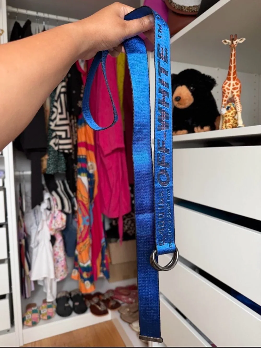 Off-White Blue Logo Webbing Belt